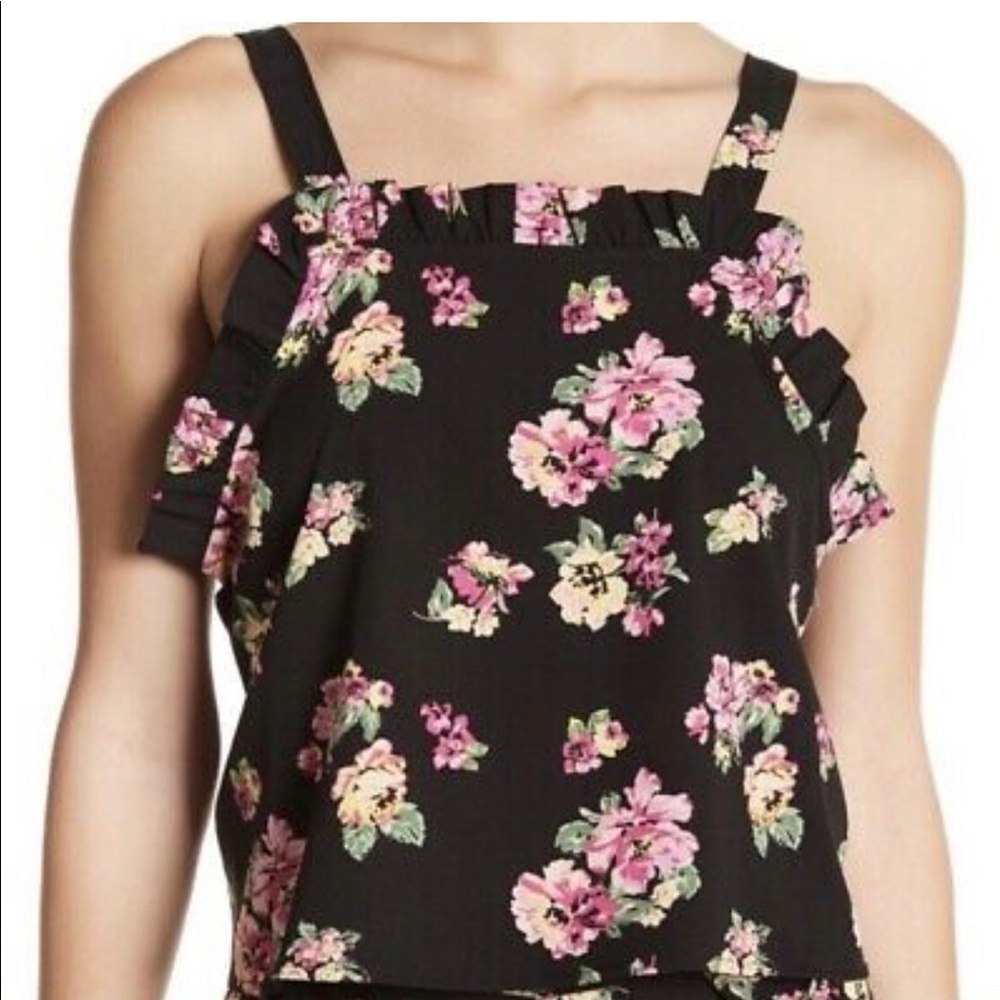 Nordstrom Abound Flower Ruffle Tank Size M NWT